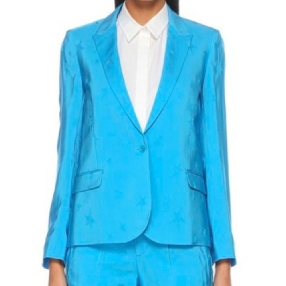 Zadig & Voltaire Blue and Silver Deluxe Jacket 36 ASO